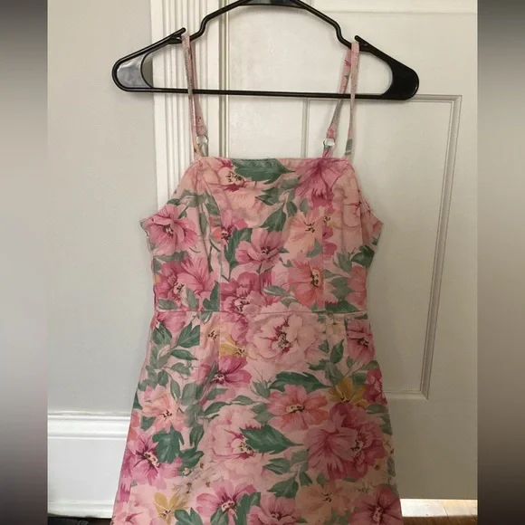 urban outfitters pink flower dress Uo Quartz Pink Floral Flocked Mesh Midi Dress